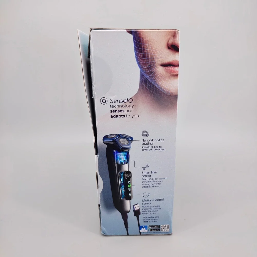Philips Norelco Shaver 7200 Electric Razor SenseIQ Wet & Dry S7887/82 Blue/Black